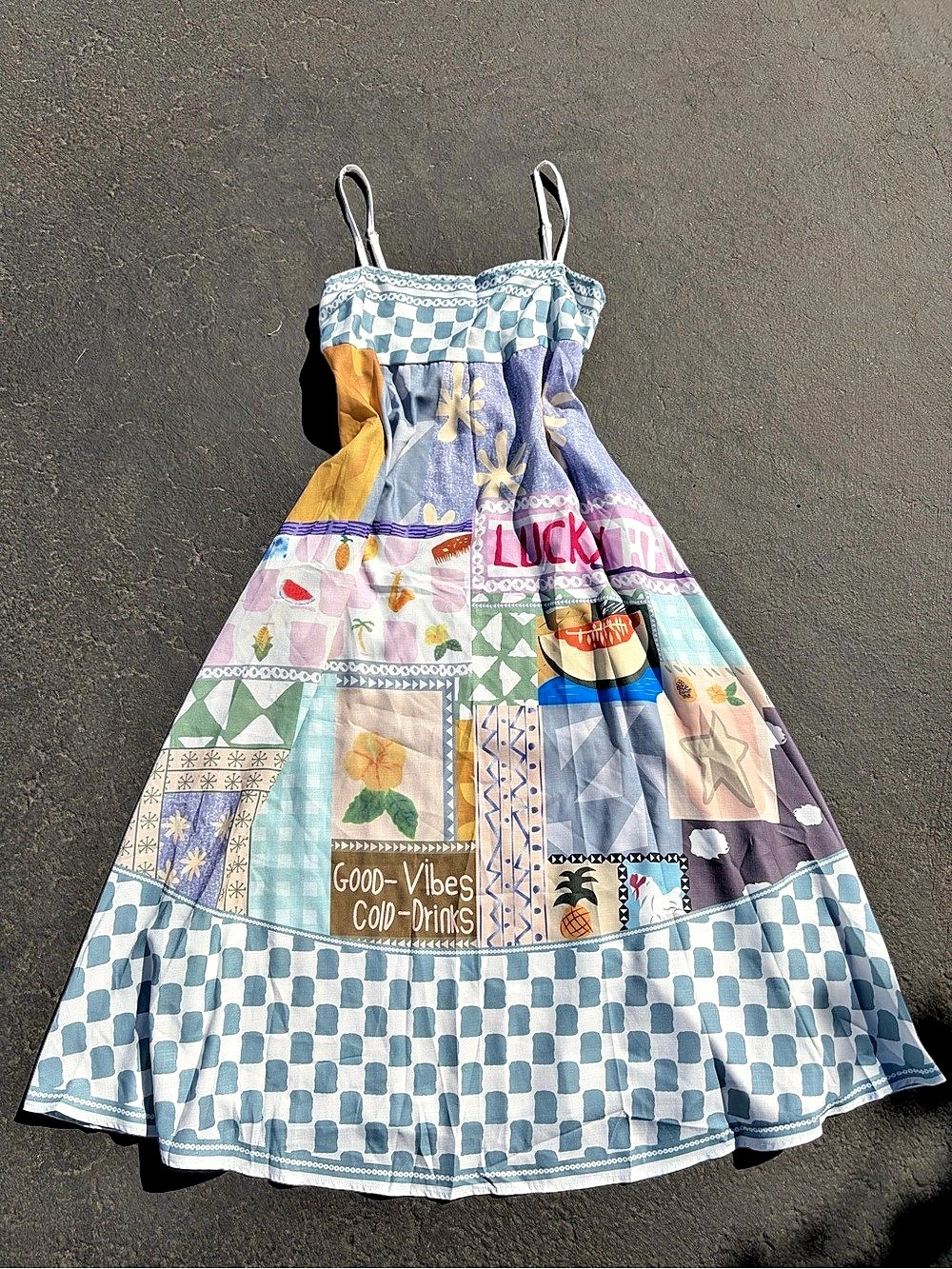 Womens Patchwork Sundress Size XL Like New